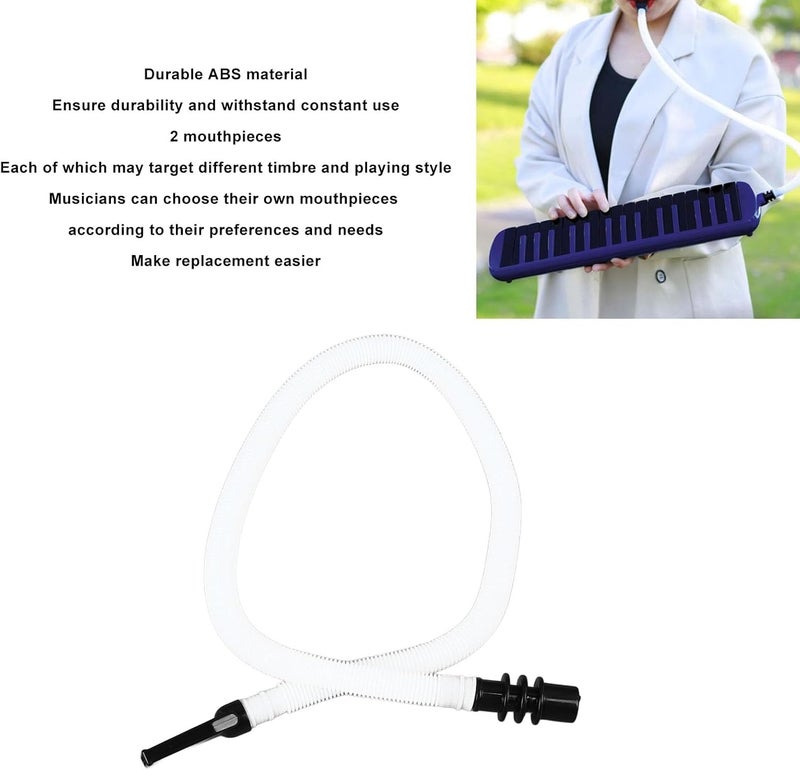Jectse Professional Melodica Mouthpiece Tube Set for 32 or 37 Melodica, ABS Material, 2 Mouthpieces for Different Timbre, Easy Replacement, Suitable with ABS Resin Material - Image 3